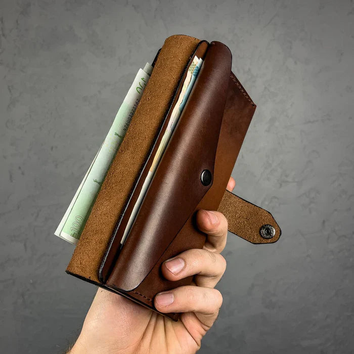 Vintage Leather Bifold Clutch