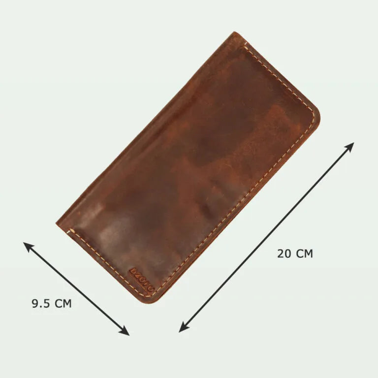 Vintage Distressed Leather Long Wallet