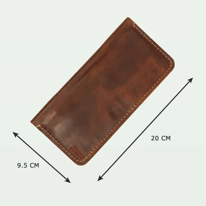 Vintage Distressed Leather Long Wallet