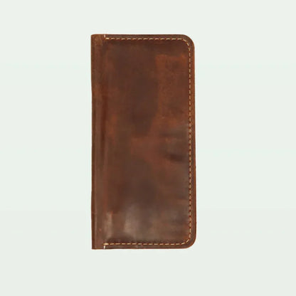 Vintage Distressed Leather Long Wallet