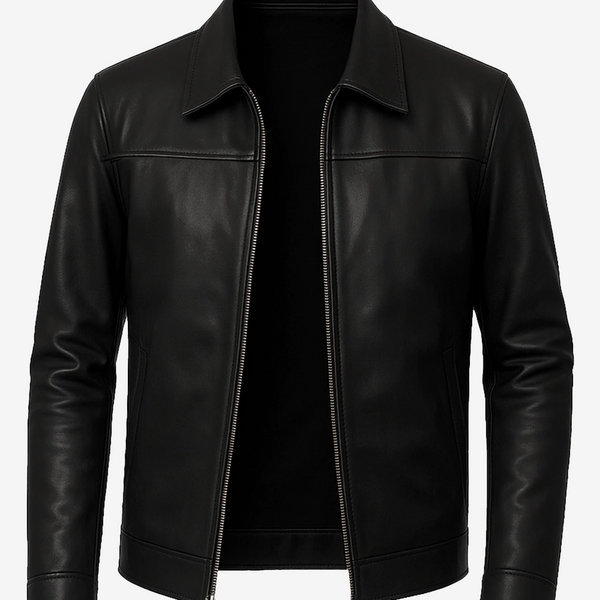 Mark Men's Black Harrington Lambskin Leather Jacket
