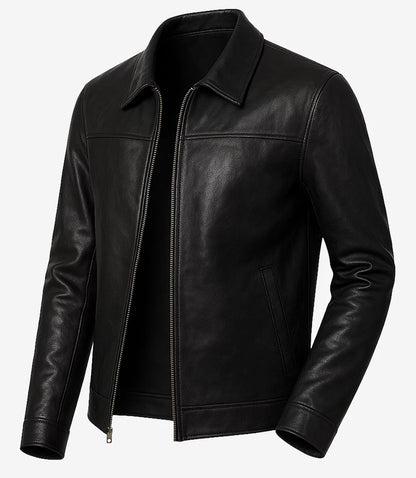 Mark Men's Black Harrington Lambskin Leather Jacket